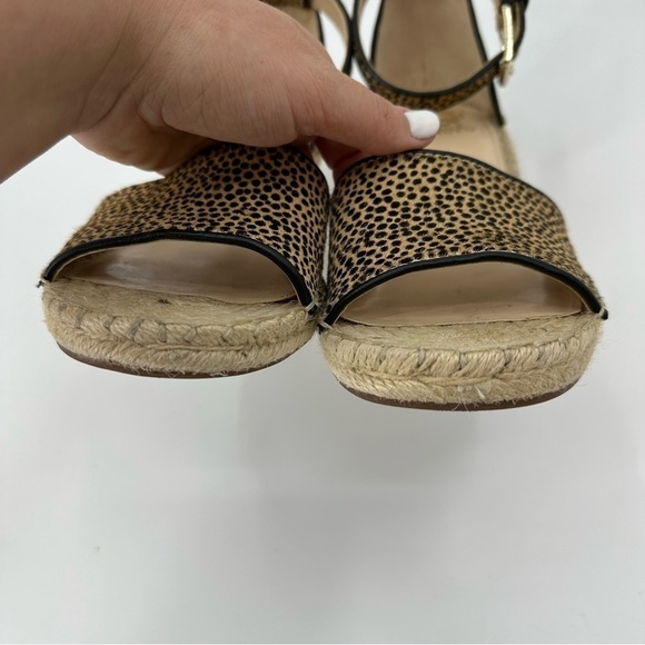 Vince Camuto Leera Espadrille Wedge Sandal Cow Hair Cheetah Print Size 10 - Picture 5 of 11